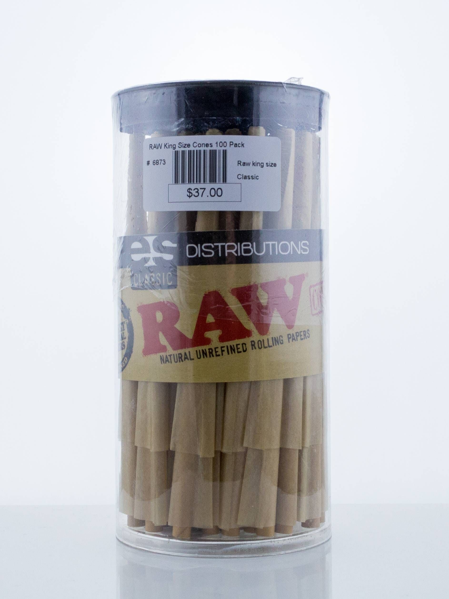 RAW | Classic | 100 Pack Cones | King Size 