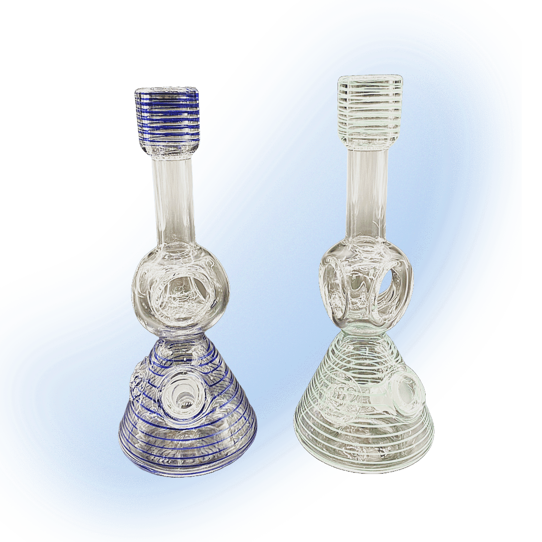 Mini Triple Donut Glass Beaker Bong | 10mm