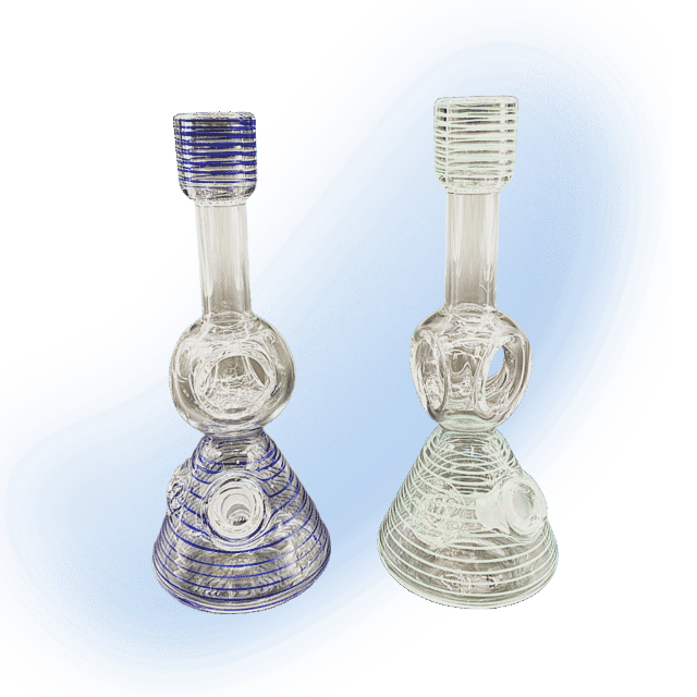 Mini Triple Donut Glass Beaker Bong | 10mm