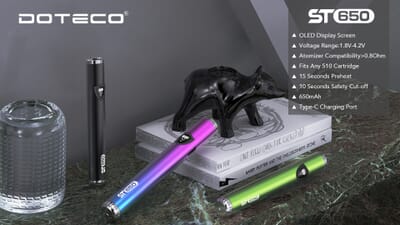 Doteco ST650 510 Thread Battery | Sleek & Adjustable Vape Doteco ST650 510 Thread Battery | Sleek & Adjustable Vape