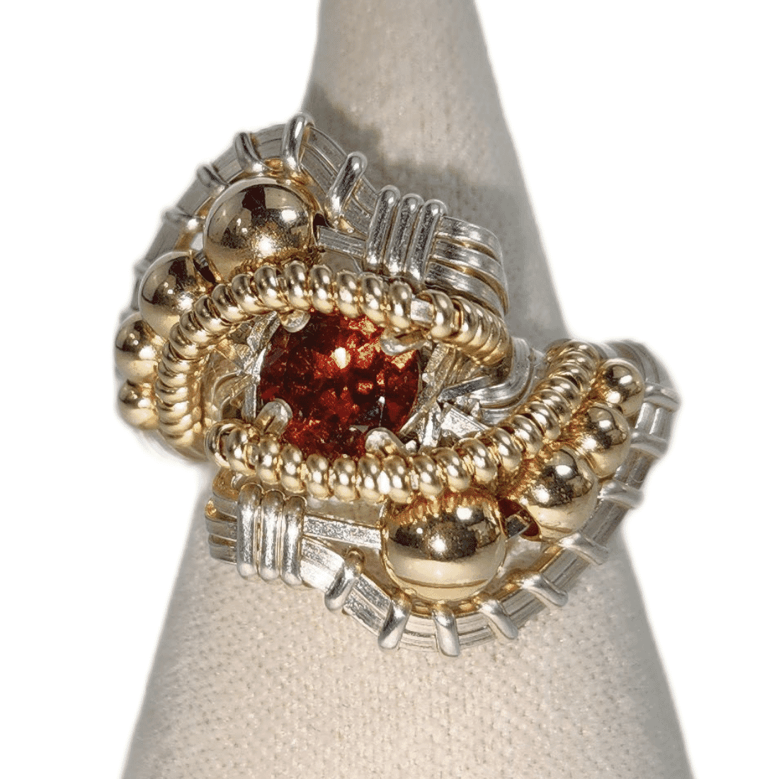 Mini Gemstone Wire Wrap Ring by J Burruss | Garnett