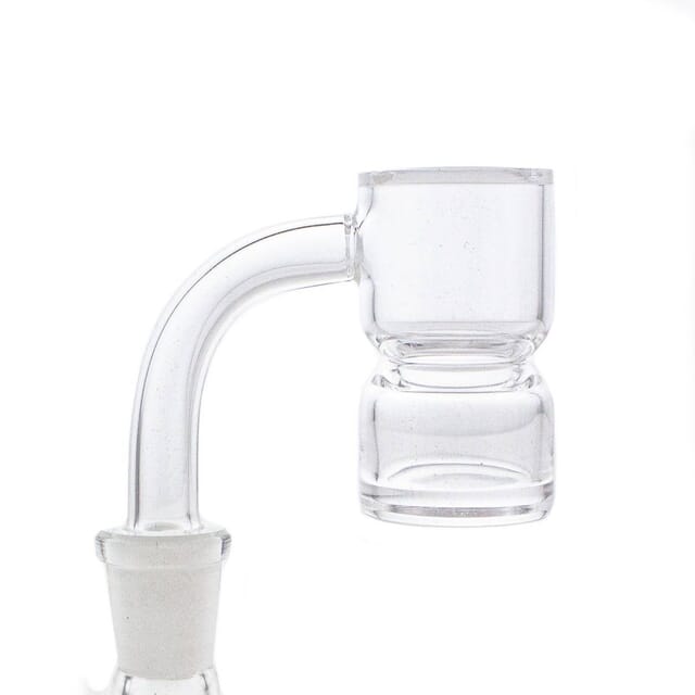 Quartz Banger 10mm Male 90° Splash Guard Clear Bottom/Frosted Joint by 217 Glass