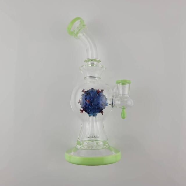 9in Virus Perc Banger Hanger by Import (Milk Green)