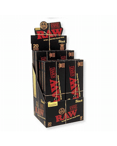 Raw Black Classic Cones | 1 1/4 Size | 20 Count Box