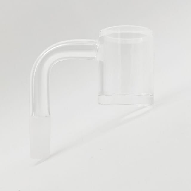 Quartz Banger 10mm Male 90° Clear Bucket/Frosted Joint by 217 Glass