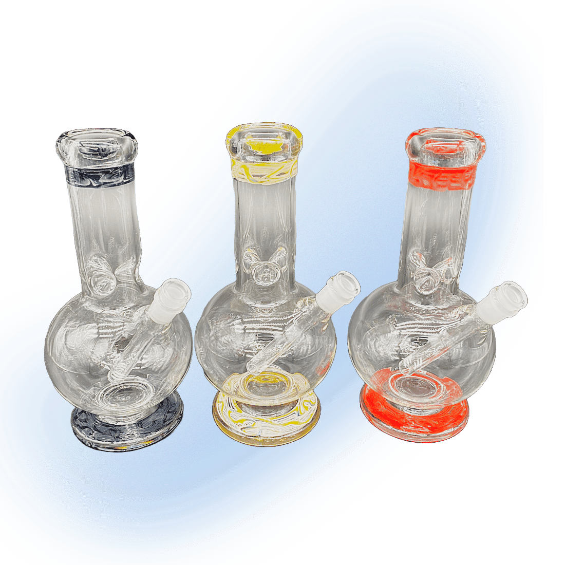 Elegant 10in Wrap & Rake Martini Bubble Style Glass Bong with colorful accents and efficient filtration