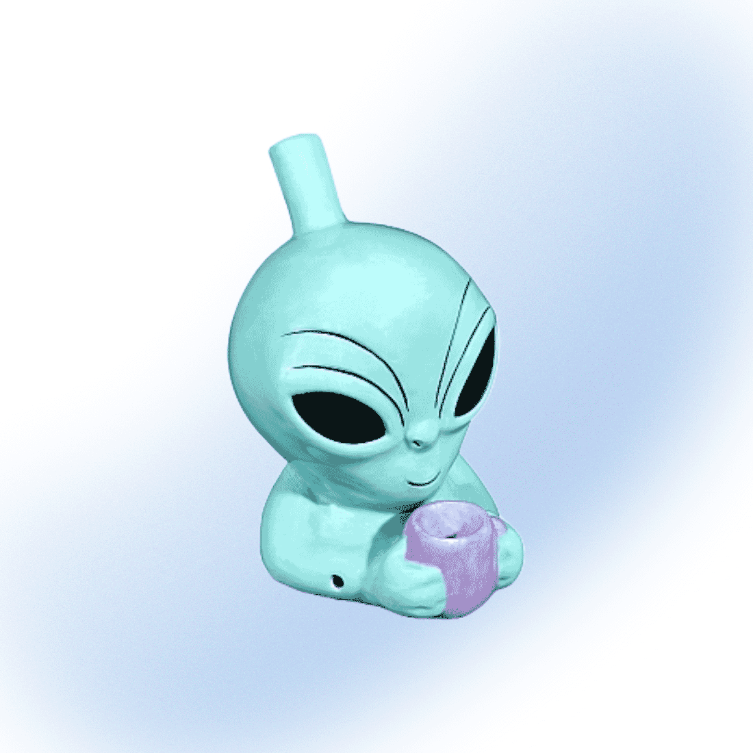 Ceramic alien head hand pipe from Fashioncraft, ideal for collectors of unique smoking accessories.