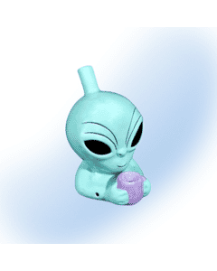 Ceramic alien head hand pipe from Fashioncraft, ideal for collectors of unique smoking accessories.