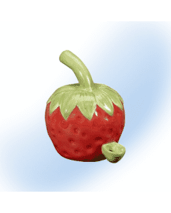 Decorative ceramic strawberry-shaped smoking pipe by Fashioncraft