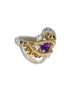 SILVER WIRE WRAPPED RINGS | MINI FUTURE TECH WIRE WRAP RING | Amythest