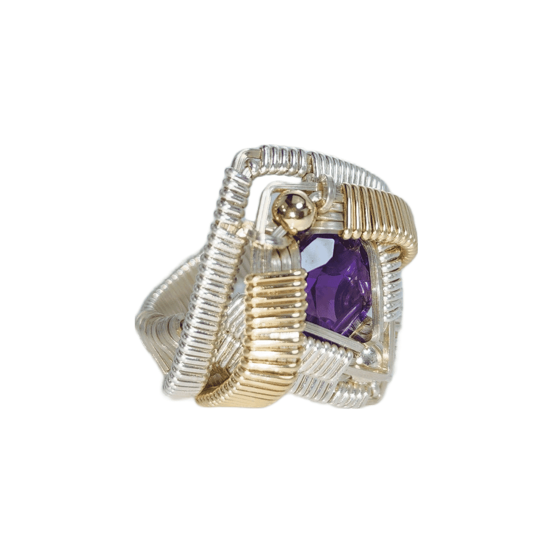 Amethyst Future Tech Wire Wrap Ring