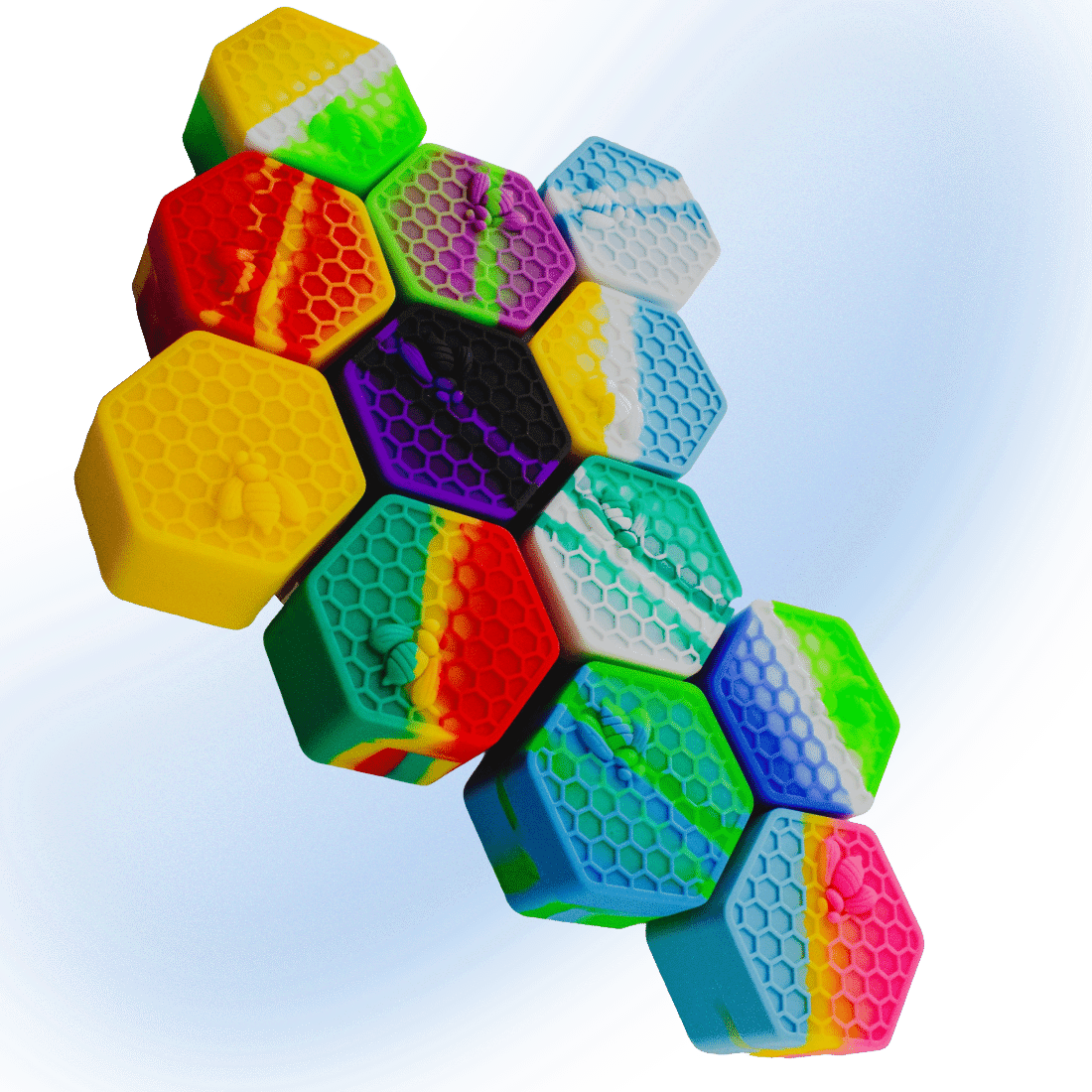 Hexagon Honeycomb Bee Dab Wax Silicone Containers | 26ml | ArtistPipes