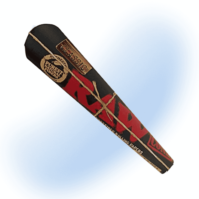 RAW Classic 1¼ natural pre-rolled cones in an open pack