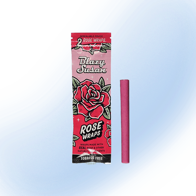 Blazy Susan Rose Petal Blunt Wraps, infused with natural rose extracts for an elegant smoking experience.