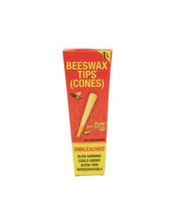 Pack of six BEESWAX TIPS (CONES) 1-1/4 highlighting the organic, unbleached paper and pure beeswax tips, showcasing sustainable luxury