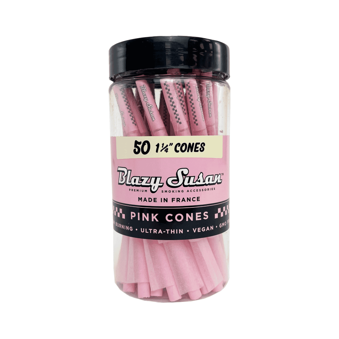 Blazy Susan 50 Count Jar 1 1/4 Pink Cones
