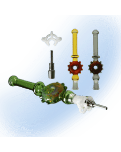 6" Fumed Glass Sunflower Nectar Dab Straw | Titanium Tip | 10mm Female Joint | Portable Nectar Collector Colors