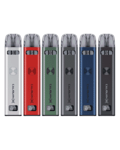 Uwell Caliburn G3 Pod System with dual pods, display screen, and charging cable.