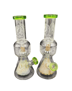 Sandblasted Design Glass Water Pipe Bong