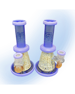 Aztec Sandblasted Glass Banger Hanger Dab Rig