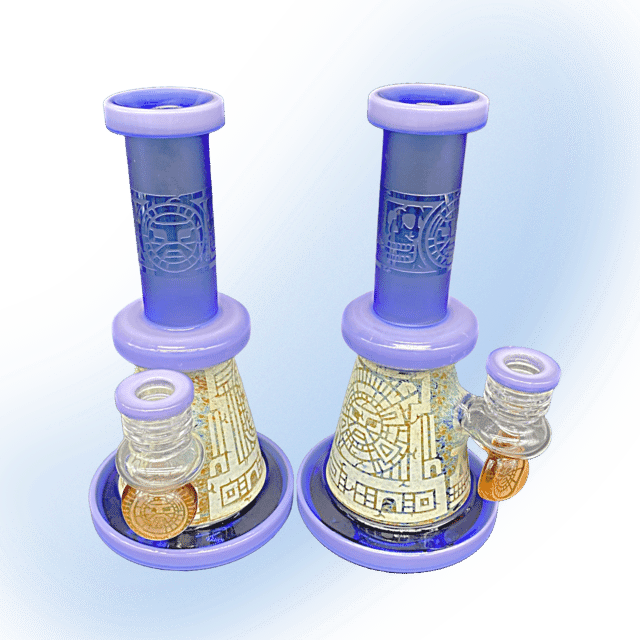 Aztec Sandblasted Glass Banger Hanger Dab Rig