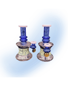 Sandblasted Color & Stone Banger Hanger Glass Rig