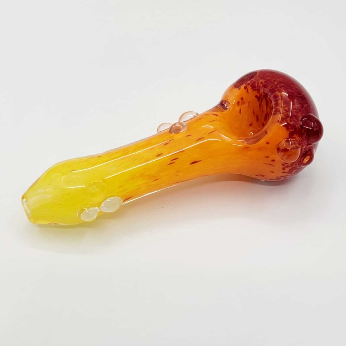Large Clear Dot Frit Spoon by Shlumpee Glass