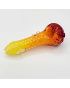 Large Clear Dot Frit Spoon by Shlumpee Glass