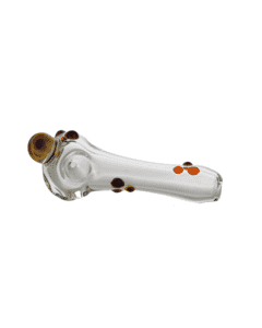 Clear Glass Spoon With Color Dots by ArtistPipes | Color Dot Mushroom Top View