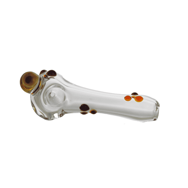 Clear Glass Spoon With Color Dots by ArtistPipes | Color Dot Mushroom Top View