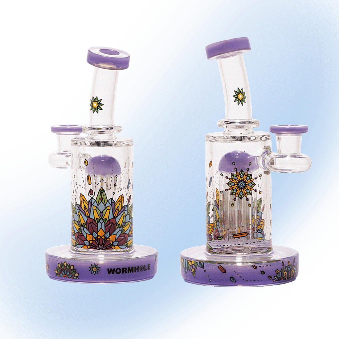 Crystal Mandala Banger Hanger Glass Rig 7.5" | Wormhole Glass