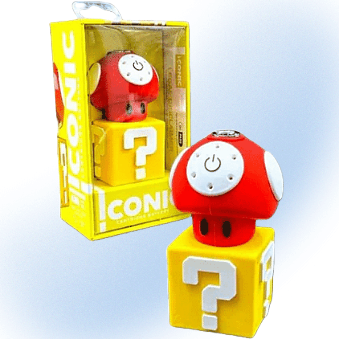 Iconic Mushroom Power 480mAh vape battery with adjustable settings and LED indicator, available in multiple colors