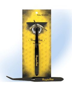 Curved Silicone Tip Reverse Tweezers with Honeybee Herb logo