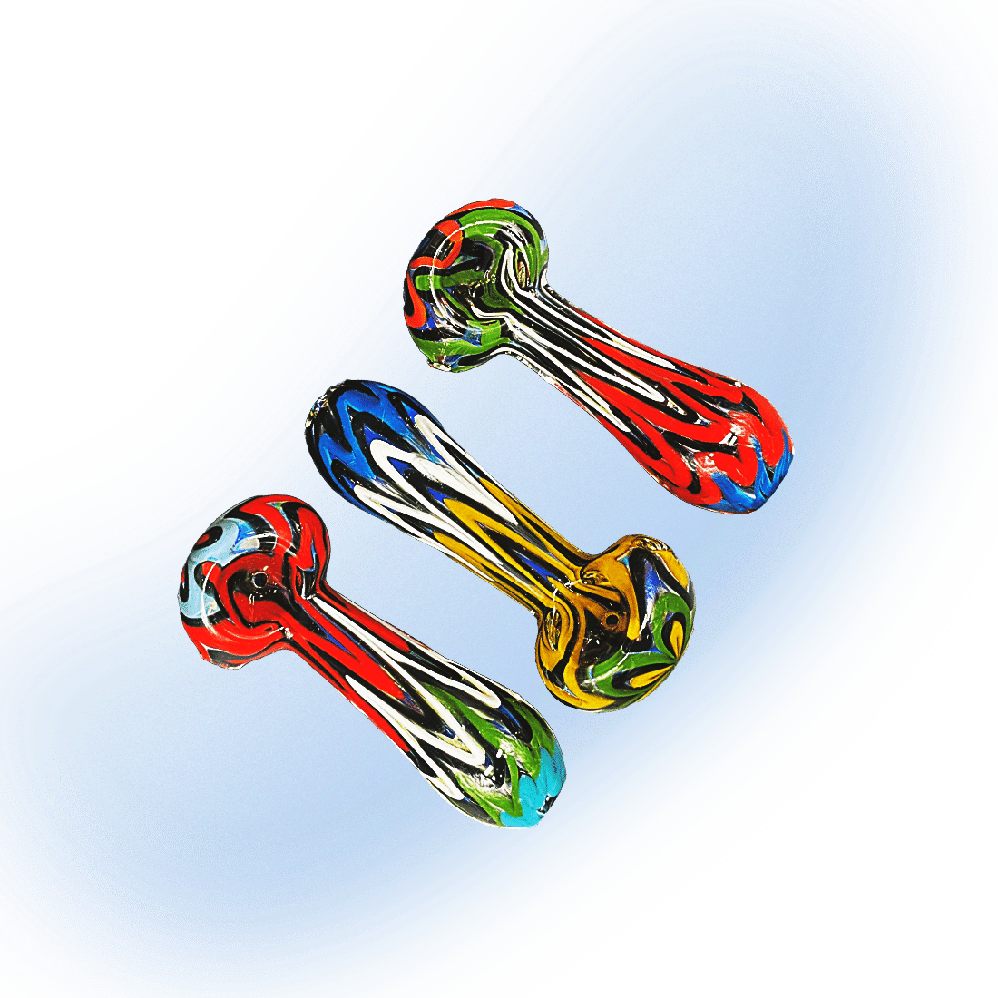 4-inch Bright Lines Inside Out Spoon by CHV with vibrant neon colors for cannabis flower