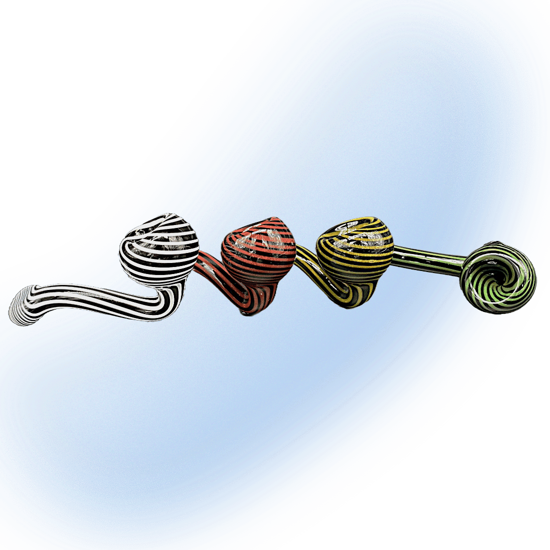 Artistic 3-inch lined glass Sherlock pipe by CHV, perfect for cannabis flower use