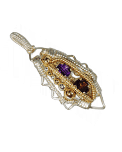 Wire Wrapped Pendant Gemstone Necklace by J Burruss | Double