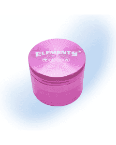 Elements Pink Aluminium Herb Grinder with sharp teeth and ergonomic design.