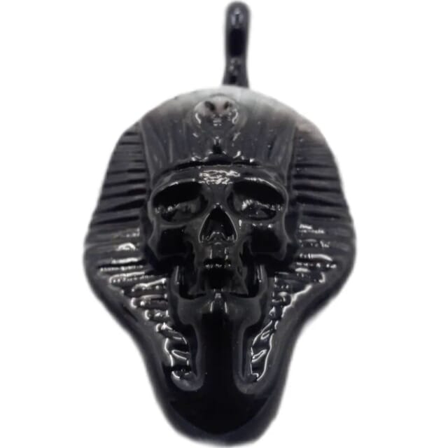 Glass Pharaoh Skull Pendant by Artist Pipes