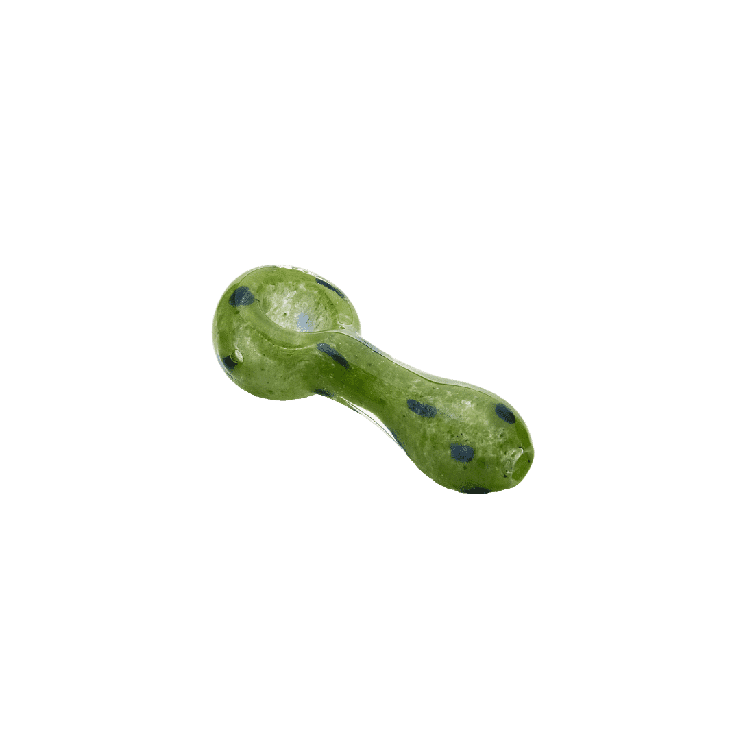 Thick Frit Glass Spoon Pipe | Small | Green