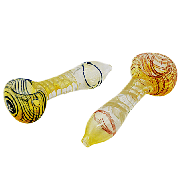 3 Inch Spiral Design Fumed Glass Hand Pipe