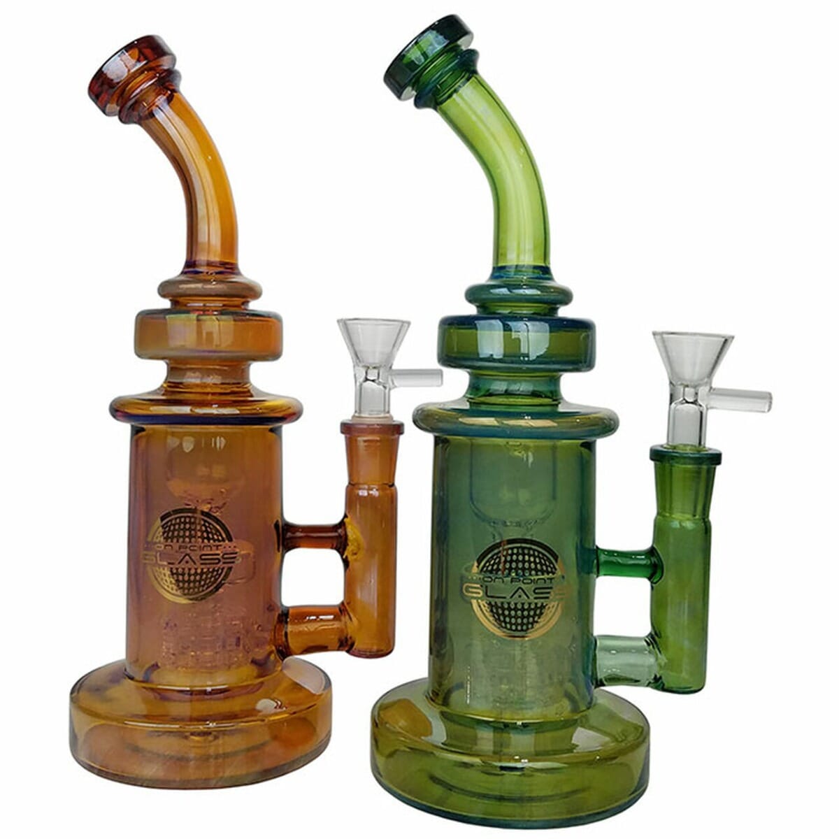 9.5" Fumed Assorted Color Matrix Perc Incycler Water Pipe by On Point