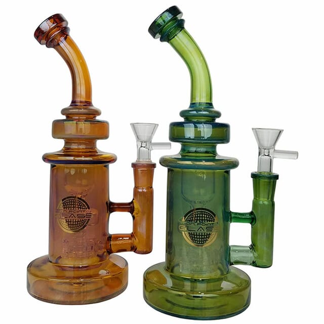 9.5" Fumed Assorted Color Matrix Perc Incycler Water Pipe by On Point