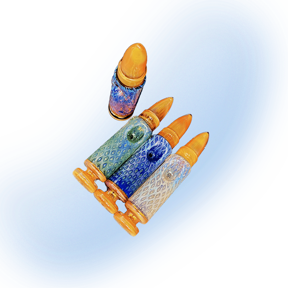 4.5-inch Bullet Glass Spoon by CHV with unique fumed glass design