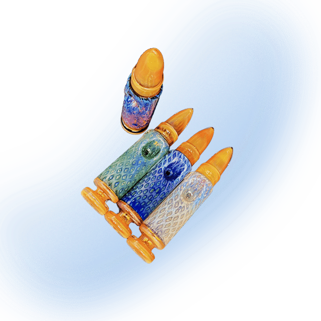 4.5-inch Bullet Glass Spoon by CHV with unique fumed glass design