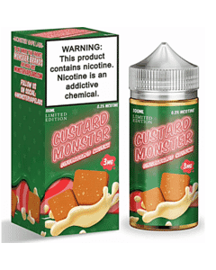 120ml bottle of Gingerbread Custard Monster Freebase E-Liquid with options of 0, 3, 6 mg nicotine strengths