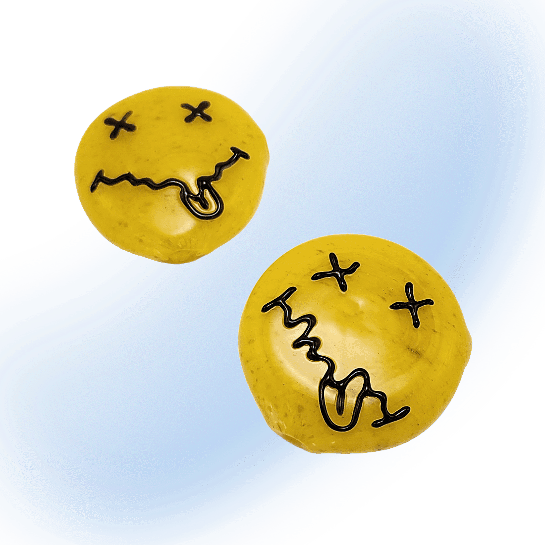 Face Puck Glass Bowl 2.75" | Yellow