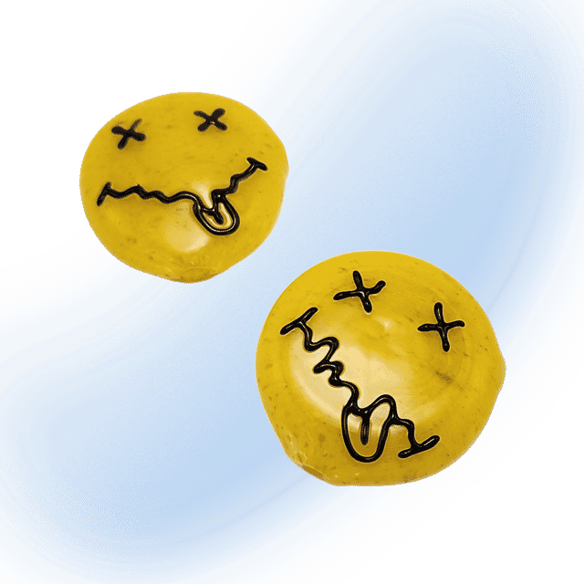 Face Puck Glass Bowl 2.75" | Yellow