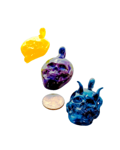 Small Skull Glass Pendant by Artist Pipes