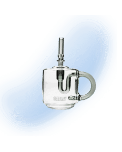 GRAV® Coffee Mug Bubbler Pipe | Clear & Smoke | 14 mm Female Joint