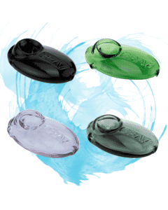 GRAV Pebble Spoon Pipe – a sleek, pocket-sized glass pipe designed for discreet and comfortable smoking, made from high-quality borosilicate glass.